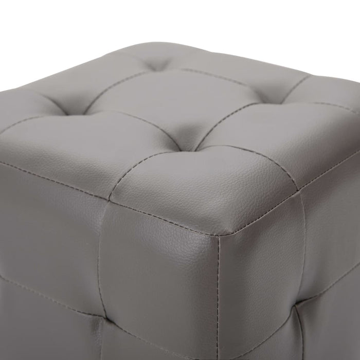 VXL Pouf 2 units gray synthetic leather 30x30x30 cm