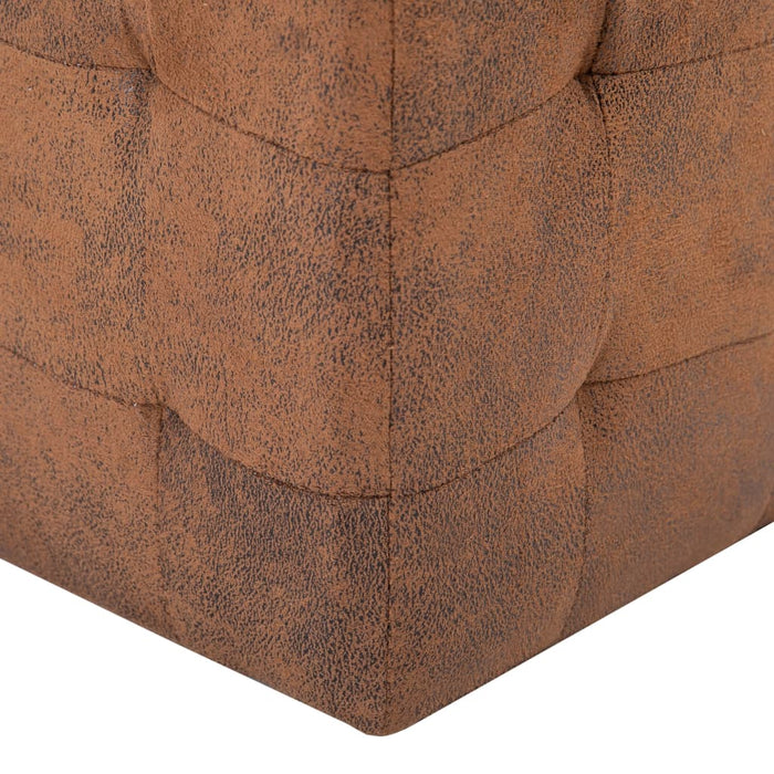 VXL Pouf 2 units brown artificial suede leather 30x30x30 cm