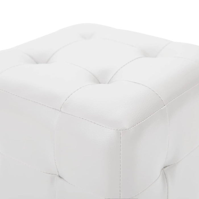 VXL Pouf 2 units white synthetic leather 30x30x30 cm