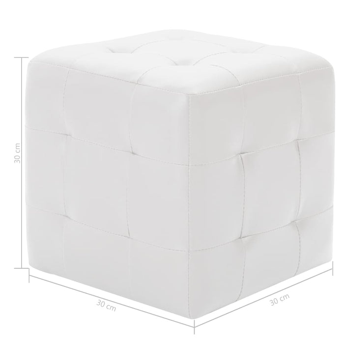 VXL Pouf 2 units white synthetic leather 30x30x30 cm