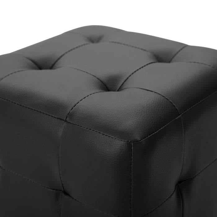 VXL Pouf 2 units black synthetic leather 30x30x30 cm