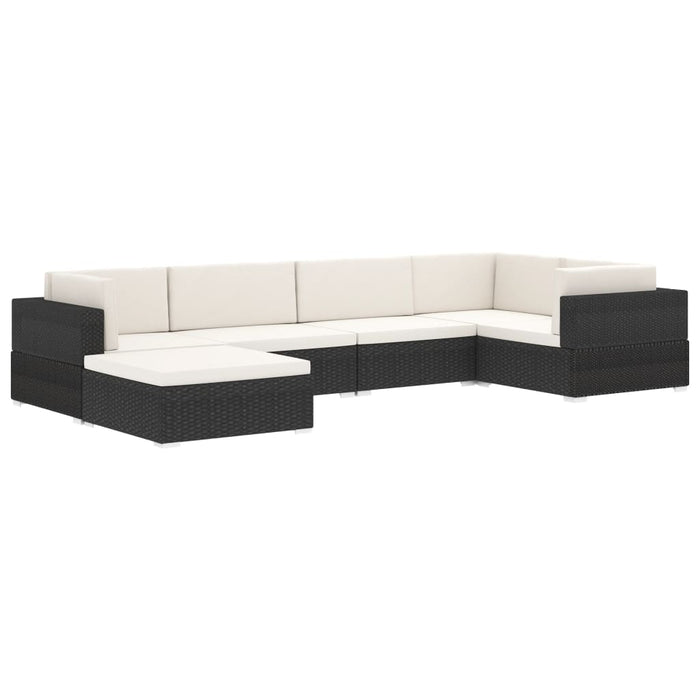 VXL Central Sectional Seat And Cushions 1 Unit Black Synthetic Rattan