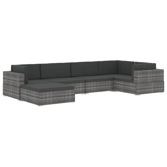 VXL Central Sectional Seat And Cushions 1 Unit Black Synthetic Rattan