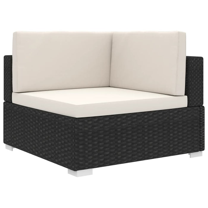 VXL Corner Sectional Seat With Cushions 1 Uds Rattan Pe Black