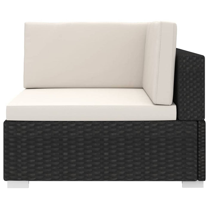 VXL Corner Sectional Seat With Cushions 1 Uds Rattan Pe Black