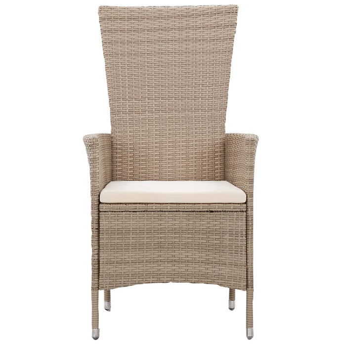 VXL Garden Chairs 2 Units with Cushions Beige Synthetic Rattan