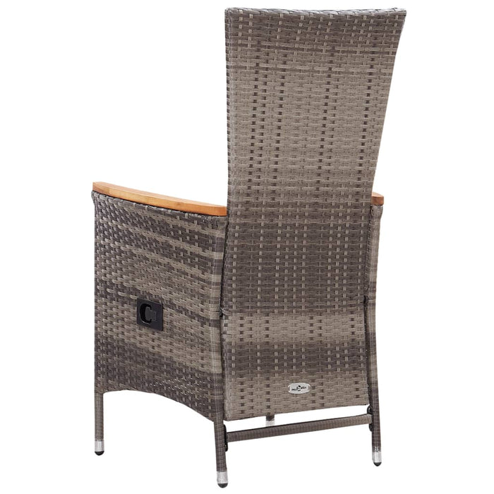 VXL Garden Chairs with Cushions 2 Units Gray Synthetic Rattan
