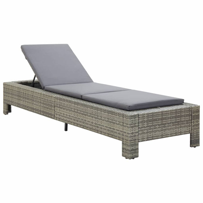 VXL Lounger With Gray Synthetic Rattan Cushion