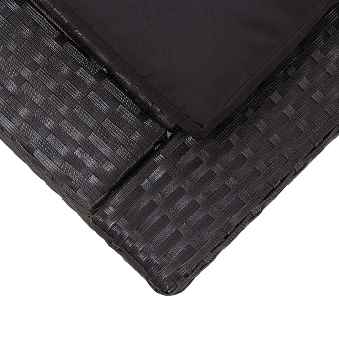 VXL Sun Lounger With Black Synthetic Rattan Cushion
