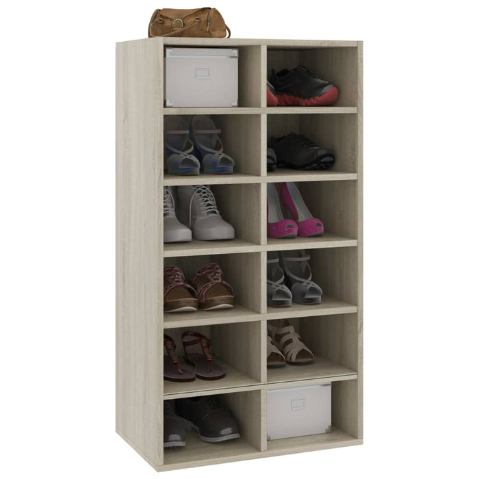 VXL Sonoma oak-colored chipboard shoe cabinet 54x34x100 cm