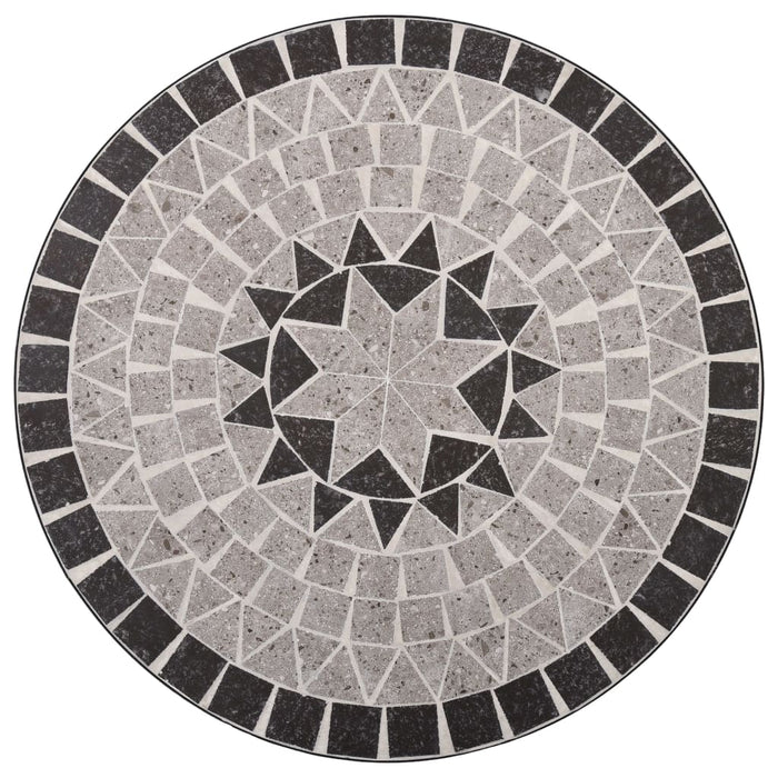VXL Mesa Bistro De Mosaico Cerámica Gris 61 Cm