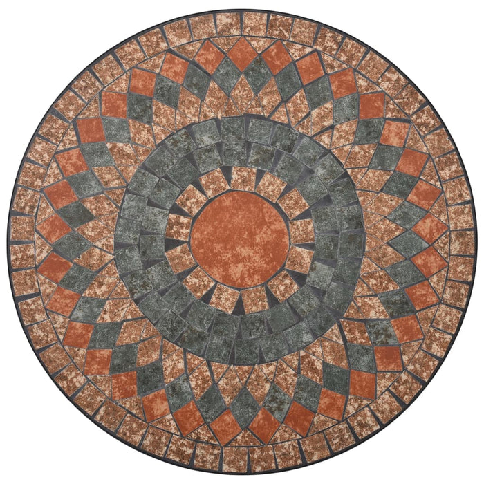 VXL Orange/Gray Ceramic Mosaic Bistro Table 60 Cm