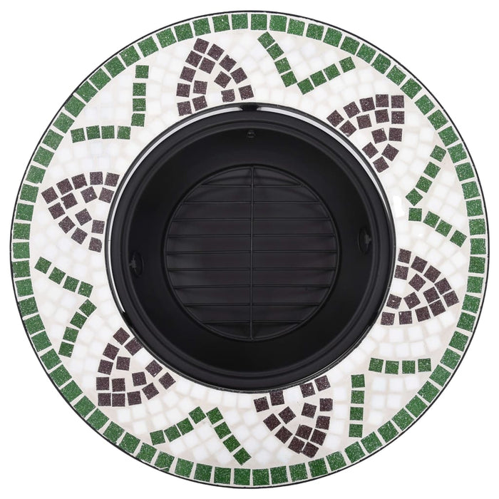 VXL Brasero De Mosaico Cerámica Verde 68 Cm