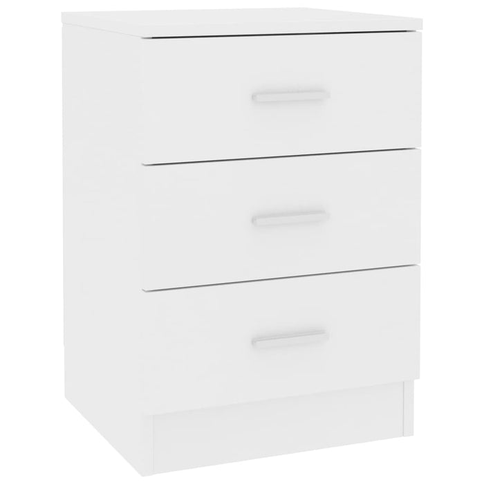 VXL Mesitas de noche 2 uds madera contrachapada blanco 38x35x56 cm