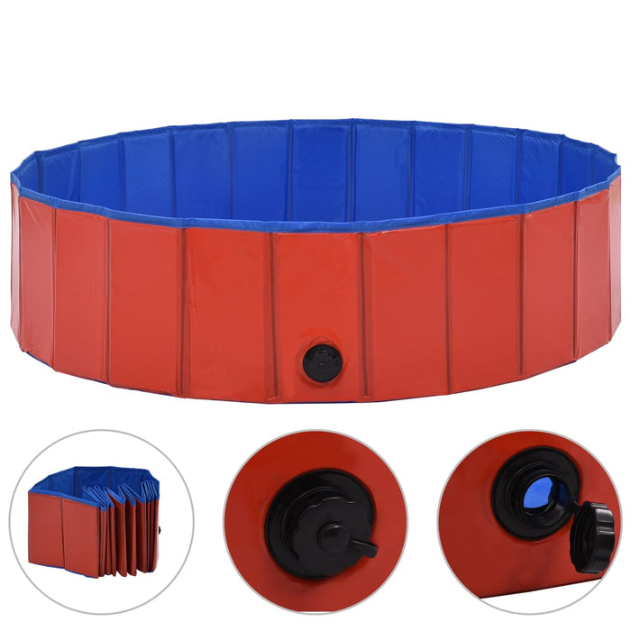 VXL Folding dog pool PVC red 120x30 cm