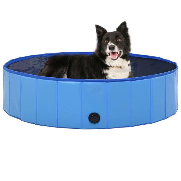 VXL Piscina para perros plegable PVC azul 120x30 cm