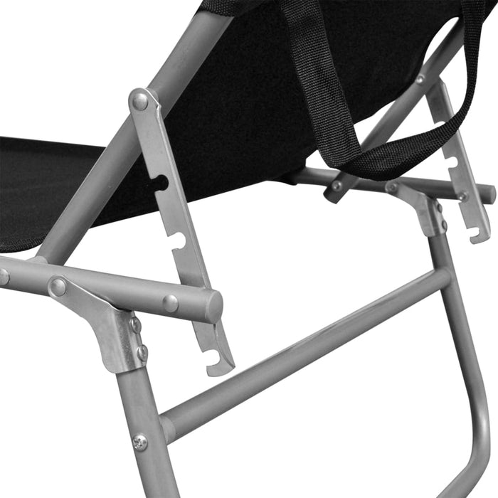 VXL Folding Lounger With Black Aluminum Canopy