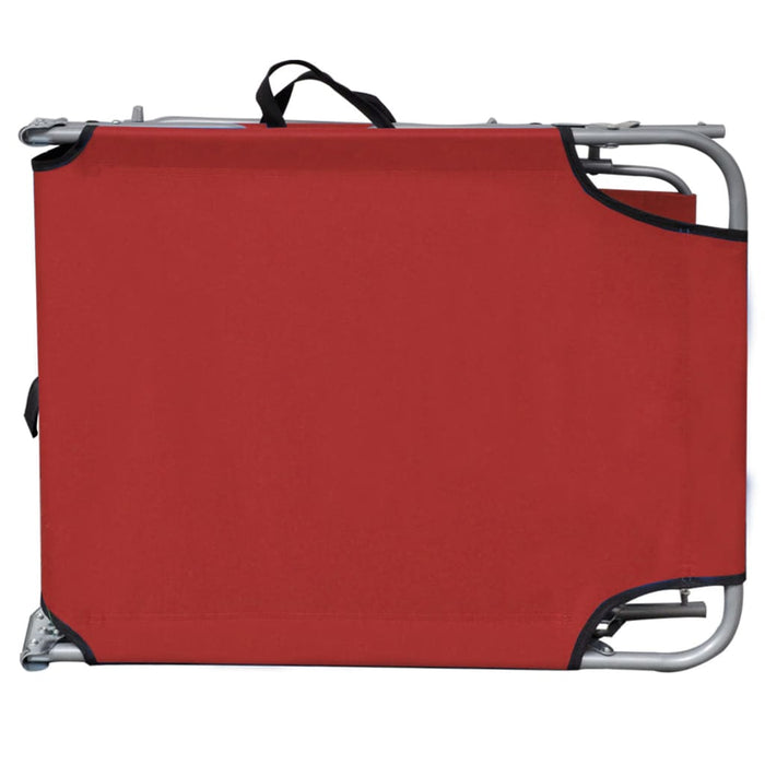 VXL Folding Lounger With Red Aluminum Canopy