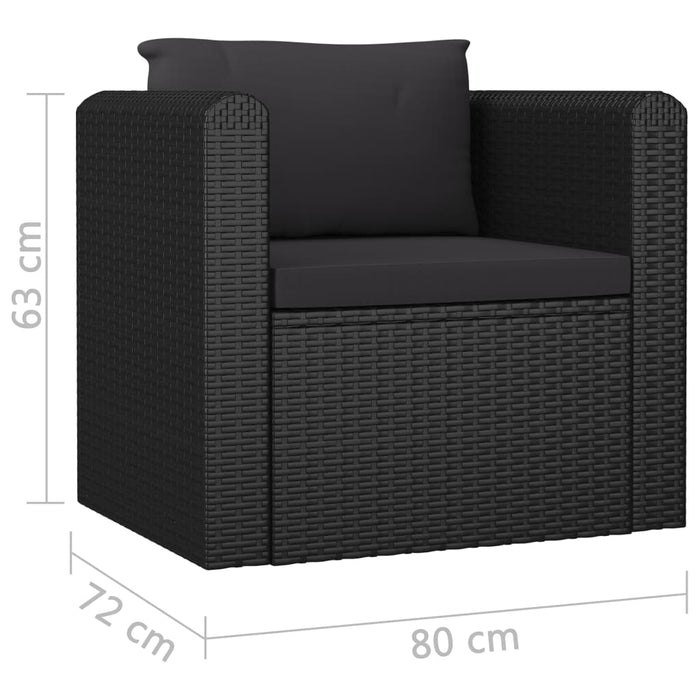 VXL Armchair With Black Synthetic Rattan Cushions