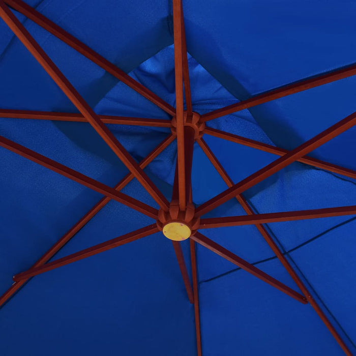 VXL Hanging Garden Umbrella with Wooden Pole Blue 400X300Cm