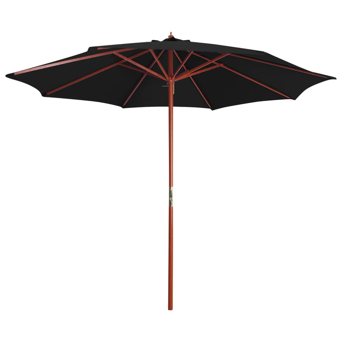 VXL Garden Umbrella with Black Wooden Pole 300X258 Cm