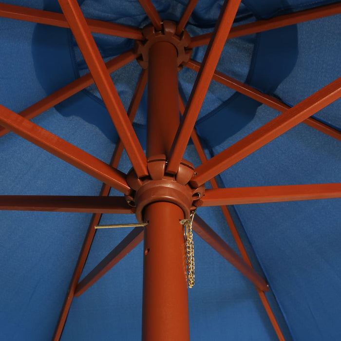 VXL Garden Umbrella with Blue Wooden Pole 300X258 Cm