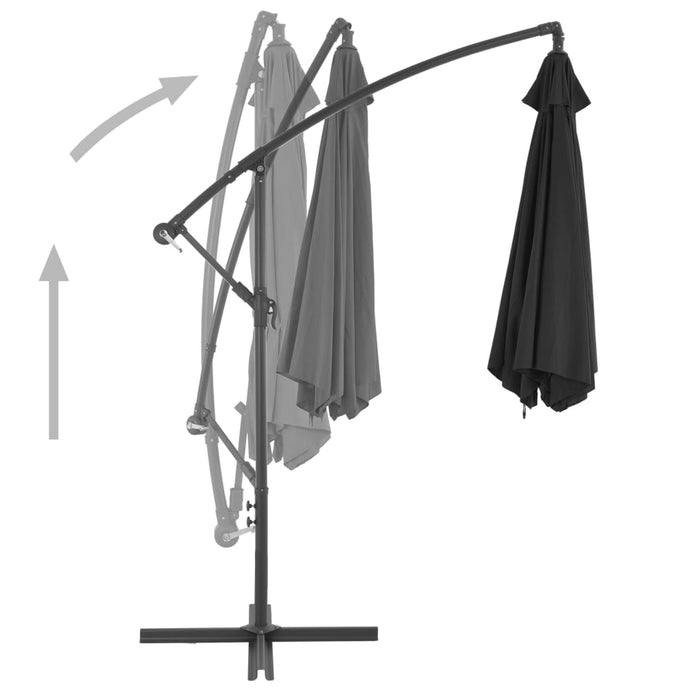 VXL Cantilever Umbrella With Black Aluminum Pole 300 Cm