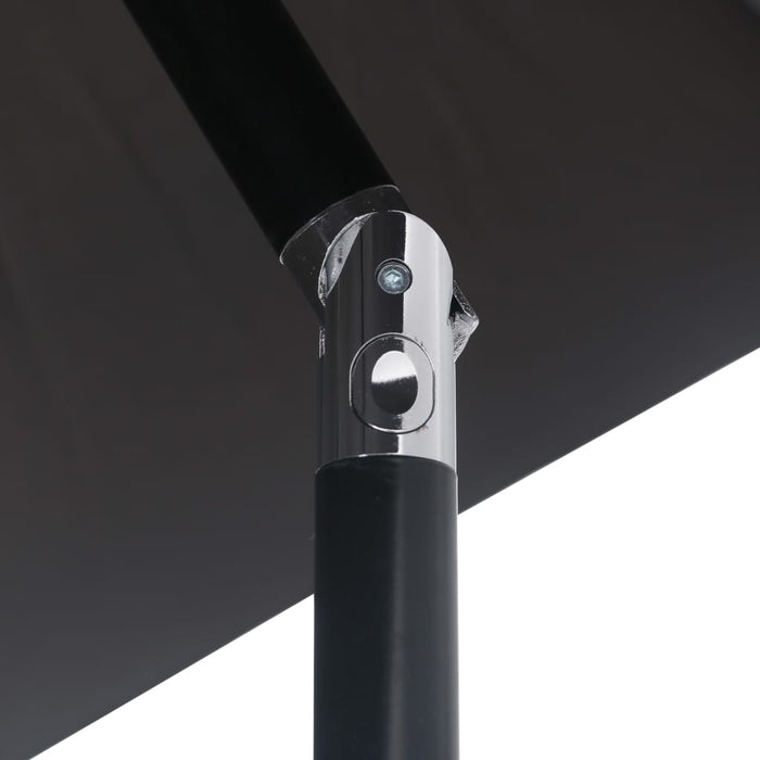 VXL Garden Umbrella with Led Lights Black Steel Pole 300 Cm