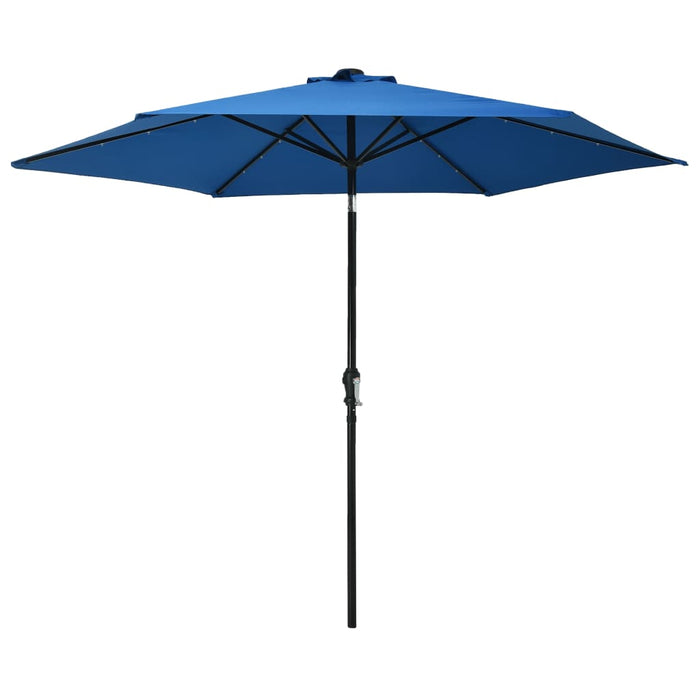 VXL Garden Umbrella with Led Lights Steel Pole Light Blue 300Cm