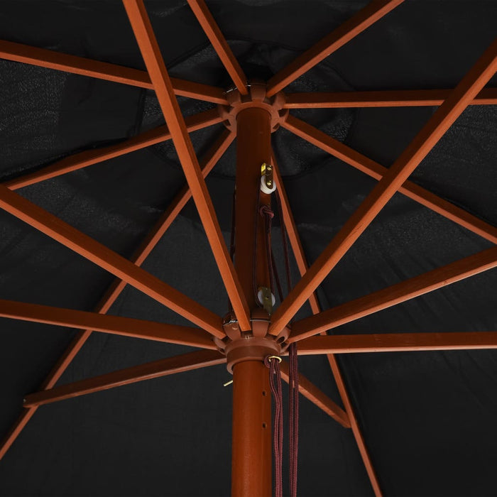 VXL Garden Umbrella with Black Wooden Pole 350 Cm