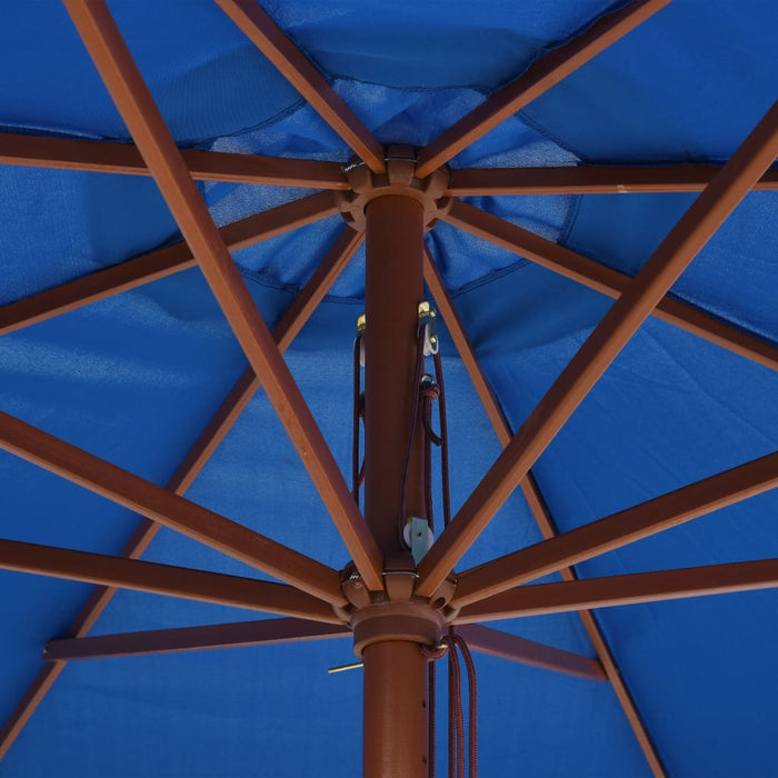 VXL Garden Umbrella with Blue Wooden Pole 350 Cm