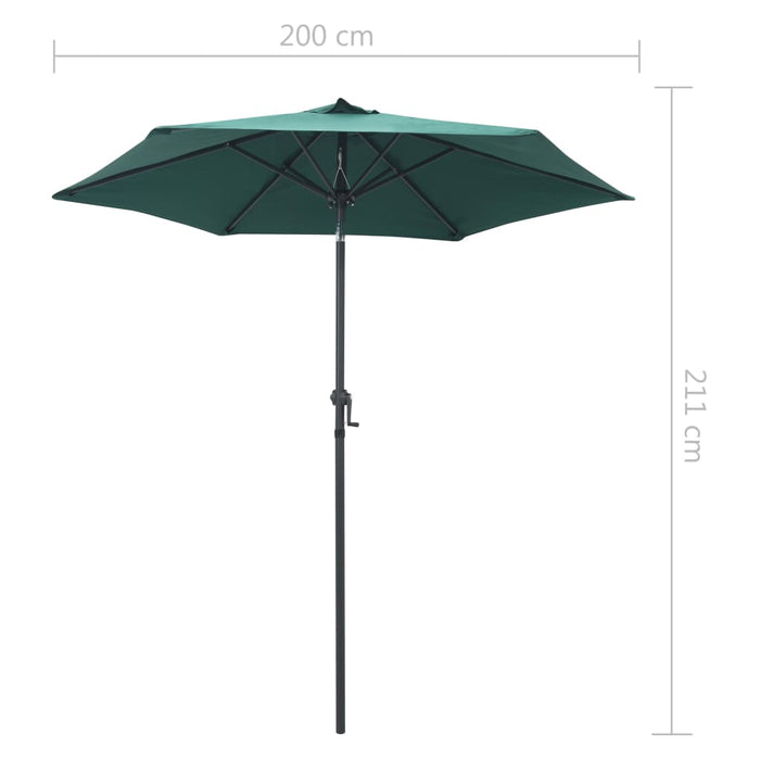 VXL Green Aluminum Umbrella 200X211 Cm