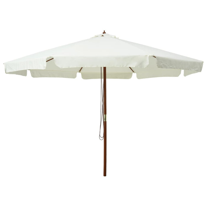 VXL Garden Umbrella with Wooden Pole Sand White 330 Cm