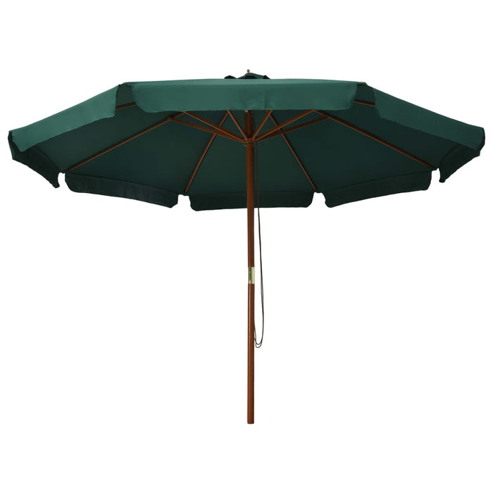 VXL Garden Umbrella with Green Wooden Pole 330 Cm