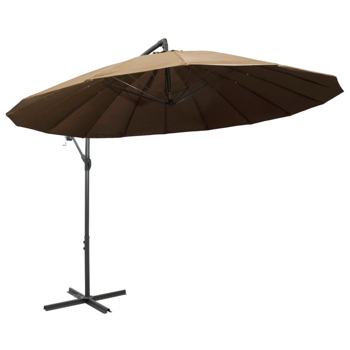 VXL Hanging Umbrella with Taupe Gray Aluminum Pole 3 M