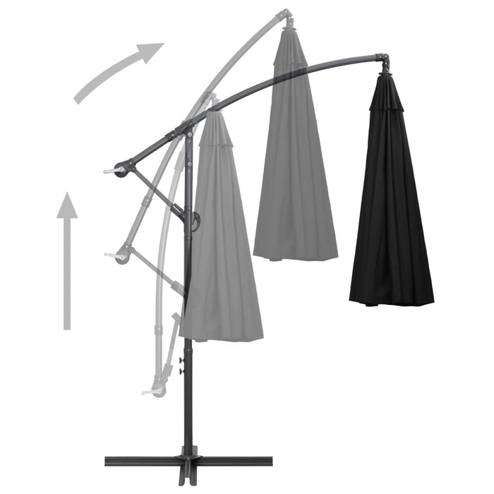 VXL Hanging Umbrella with Black Aluminum Pole 3 M