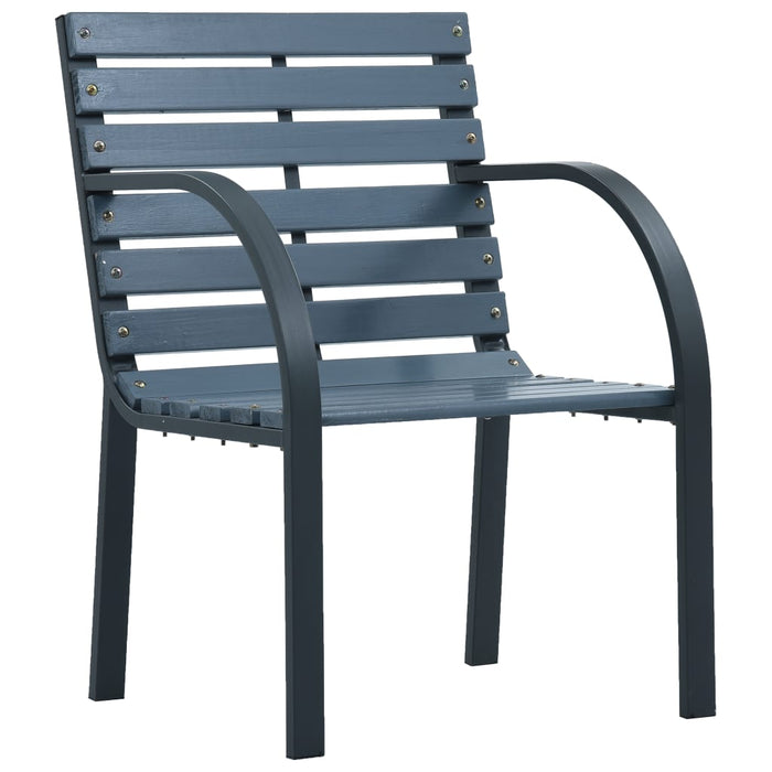 VXL Garden Chairs 2 Units Gray Wood