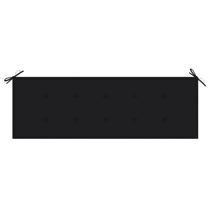 VXL Cojín de banco de jardín negro 150x50x3 cm
