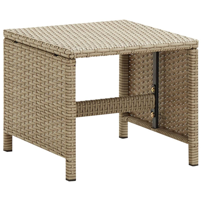 VXL Garden Stools 2 Pcs with Cushions Beige Synthetic Rattan