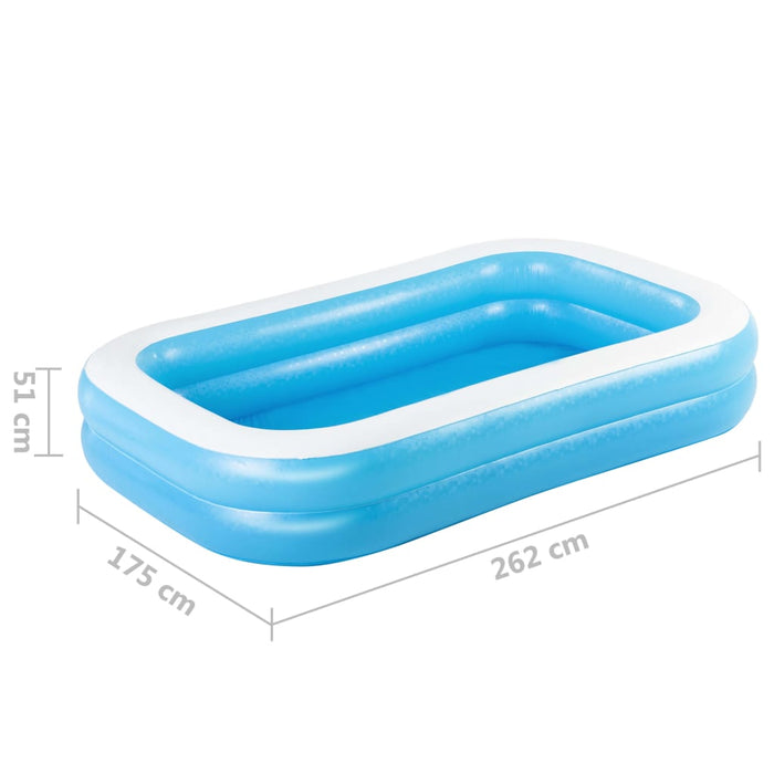VXL Bestway Rectangular Family Inflatable Pool Blue White 262X175X51Cm