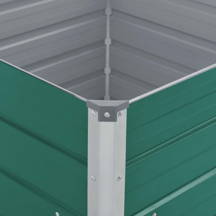 VXL Jardinera elevada de acero galvanizado verde 100x100x45 cm
