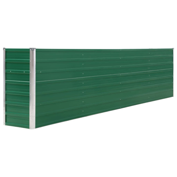 VXL Raised Green Galvanized Steel Planter 320x40x77 cm