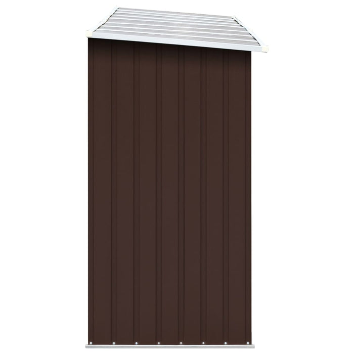 VXL Brown Galvanized Steel Firewood Shed 330X84X152 Cm
