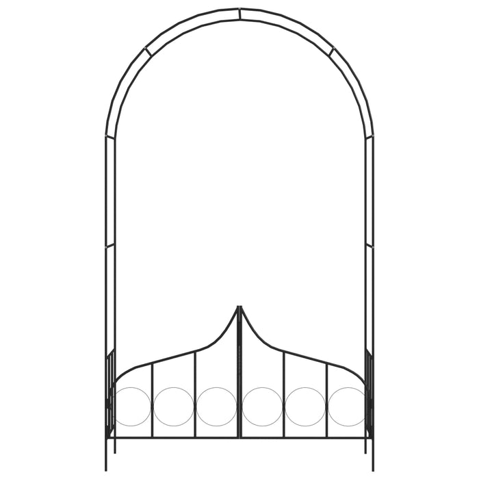 VXL Garden Arch with Black Iron Door 138X40X238 Cm