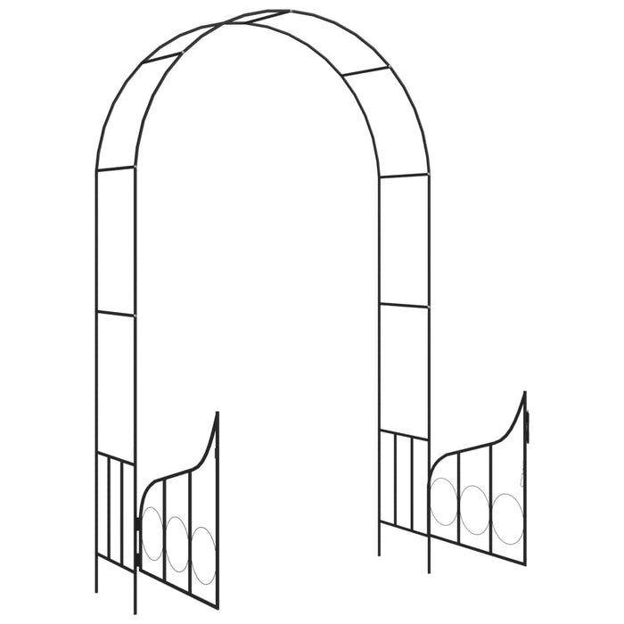 VXL Arco De Jardín Con Puerta Hierro Negro 138X40X238 Cm