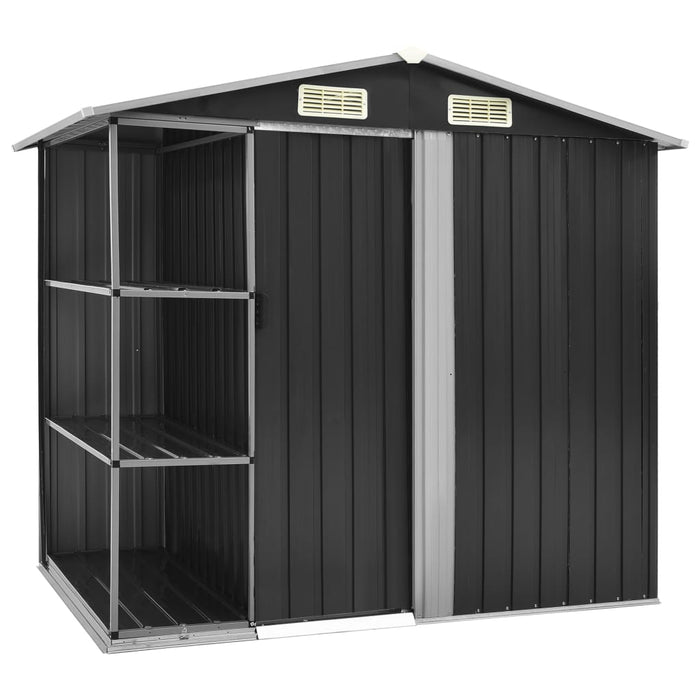 VXL Garden Shed and Anthracite Iron Shelving 205X130X183 Cm