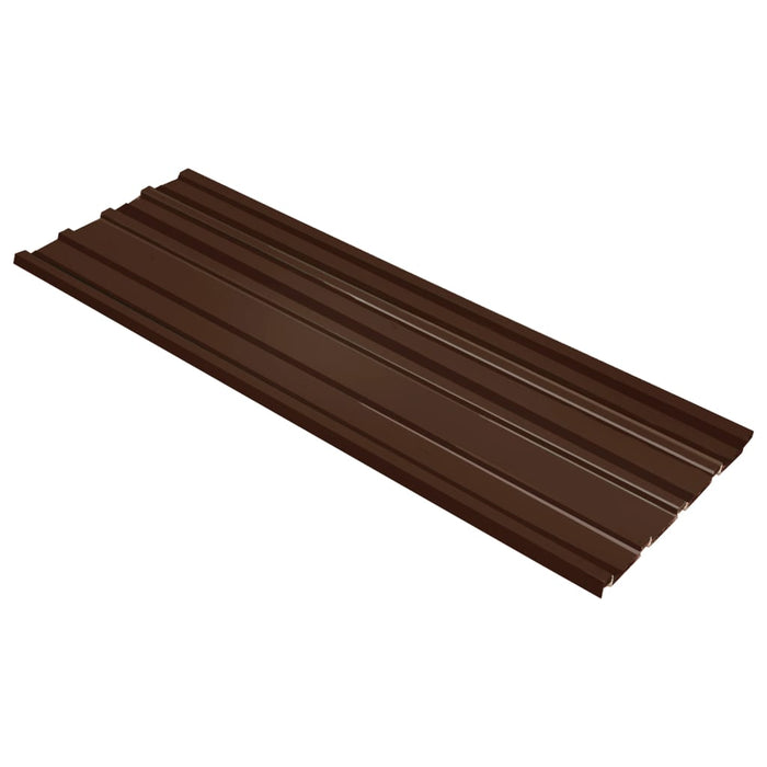 VXL Panel para tejado 12 unidades acero galvanizado marrón