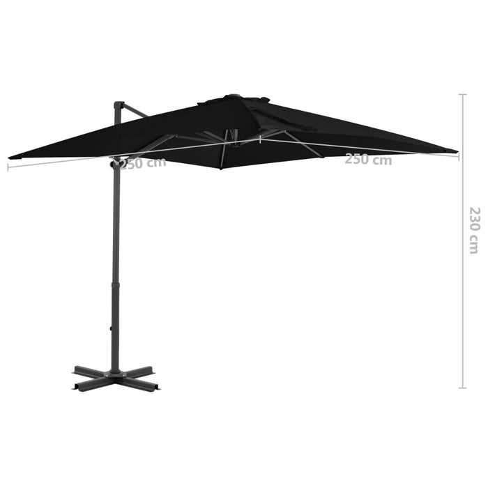 VXL Cantilever Umbrella With Black Aluminum Pole 250X250 Cm