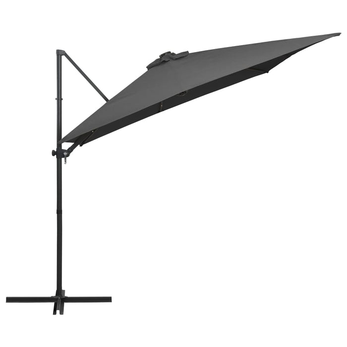 VXL Cantilever Umbrella With Led Lights And Gray Steel Pole 250X250 Cm