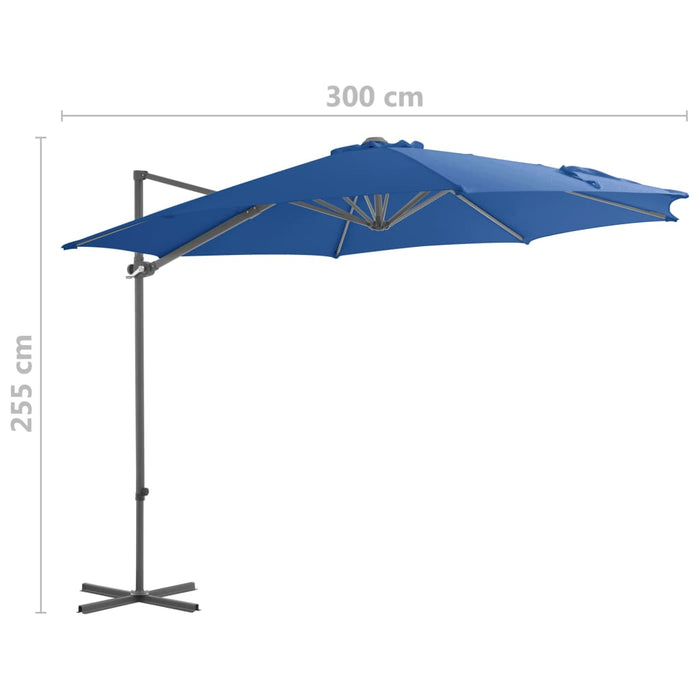 VXL Cantilever Umbrella With Steel Pole Light Blue 300 Cm